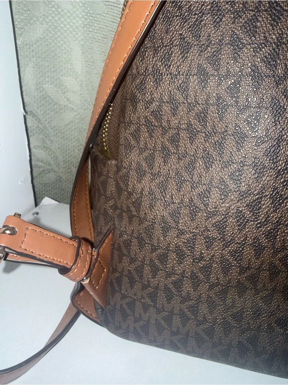 Michael Kors Brown Logo Studded Backpack & Wallet Set